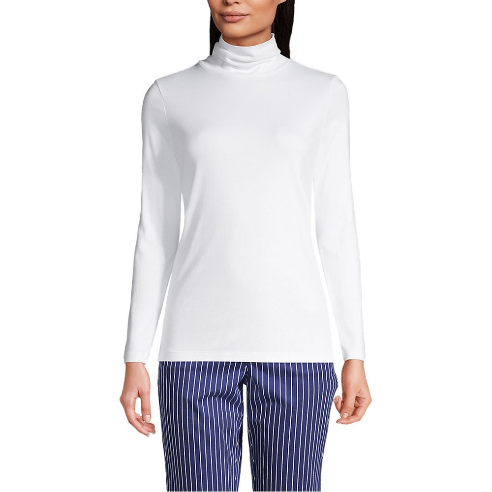 Lands’ End Women's Supima Cotton Long Sleeve Turtleneck Medium Like New